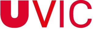 Letras mayúsculas rojas deletreando UVIC sobre fondo blanco.