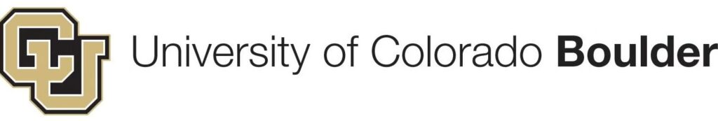 El logotipo de la Universidad de Colorado Boulder, con las letras CU entrelazadas en dorado y negro junto al texto en negrita University of Colorado Boulder, simboliza el equilibrio interno a través de su armonioso diseño y su equilibrada combinación de colores.